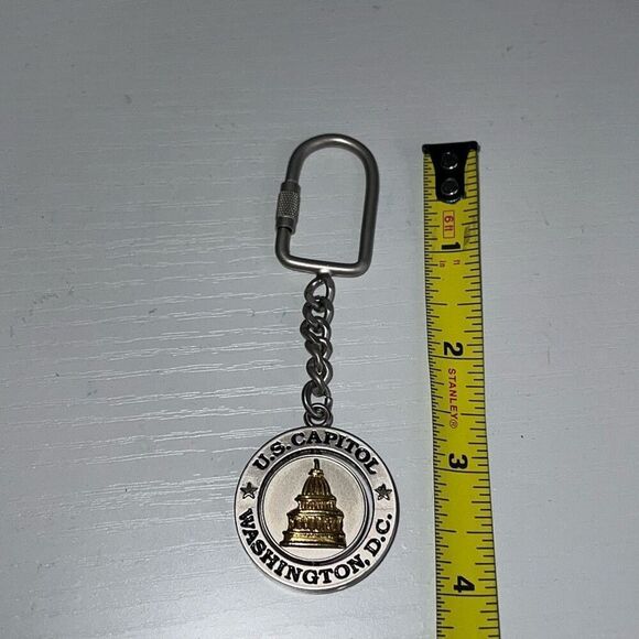 U.S. Capital Washington D.C. Keychain Metal Spinner Keyring Collectable Souvenir - Picture 3 of 6